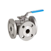 VALVULA ESFERA 3 VIAS BRIDADA INOXIDABLE "T"